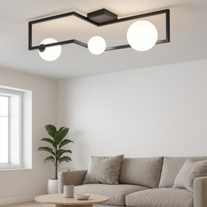 Angolo pl3 ideal lux plafoniera design angolo nero sfere vetro da interni