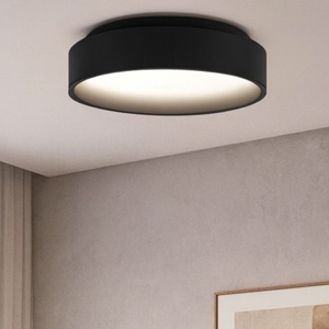 Ziggy pl d030 ideal lux plafoniera nera led 22w 3000k tonda per ingresso