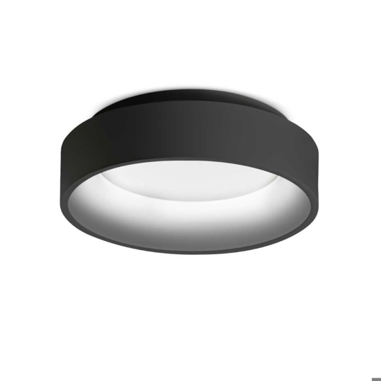 Ziggy pl d030 ideal lux plafoniera nera led 22w 3000k tonda per ingresso