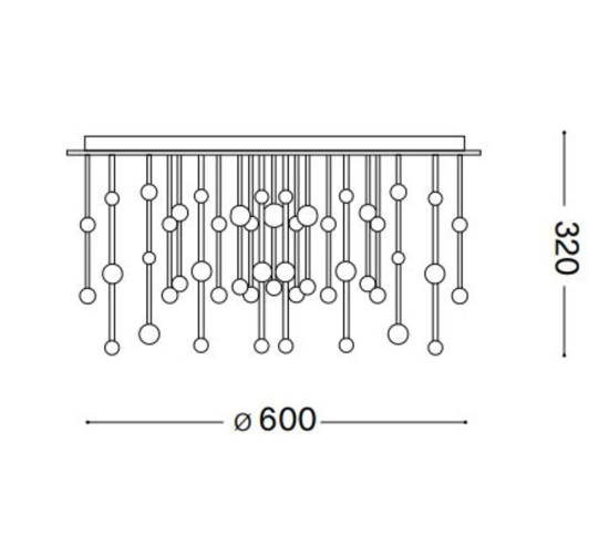 Armony pl d60 plafoniera led 61w 3000k ideal lux moderna