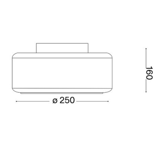 Topico pl d25 ideal lux plafoniera led 3000k con vetro fume