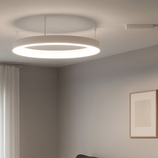 Plafoniera cerchio 80cm led 50w 3000k bianca dimmerabile