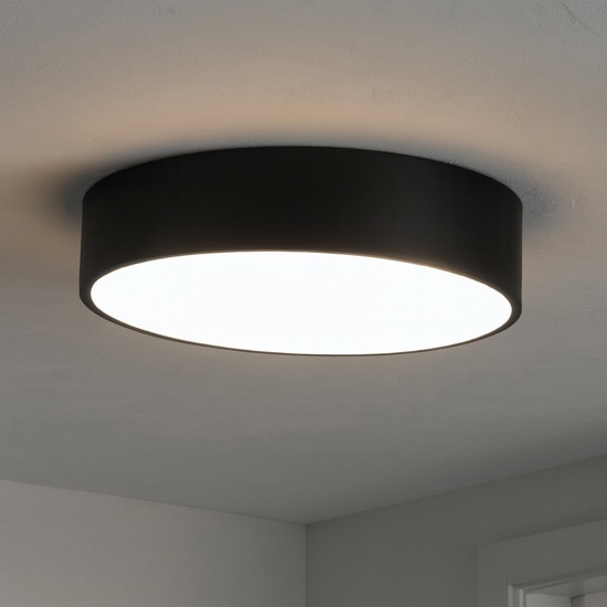 Plafoniera 50cm led nera design moderna per camera da letto