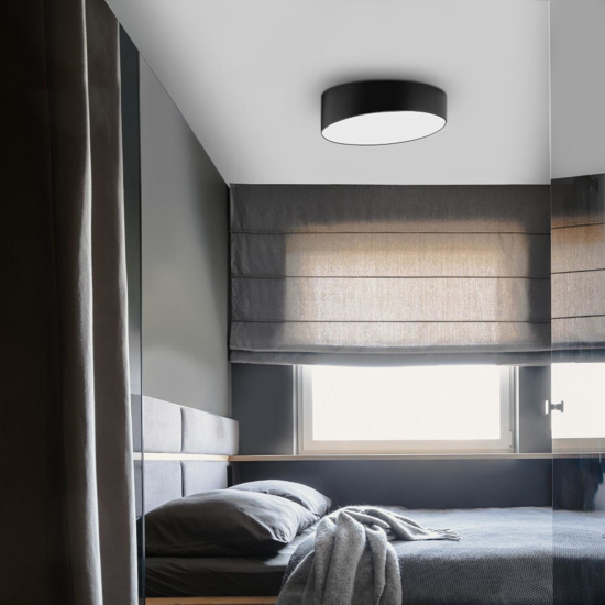 Plafoniera 50cm led nera design moderna per camera da letto