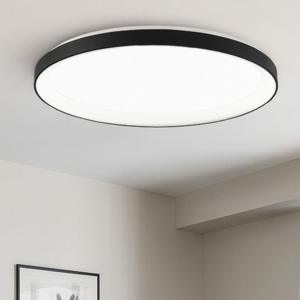 Plafoniera rotonda nera 58cm led 50w 3000k dimmerabile
