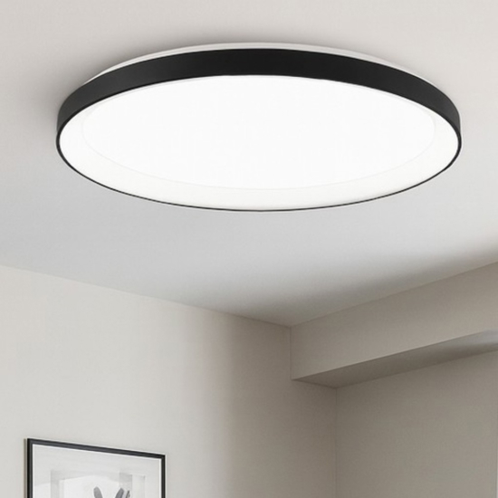 Plafoniera rotonda nera 58cm led 50w 3000k dimmerabile
