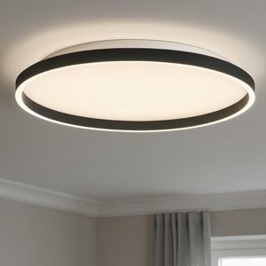 Plafoniera aela p-p nera gea luce per cucina moderna 36w 3000k 4000k