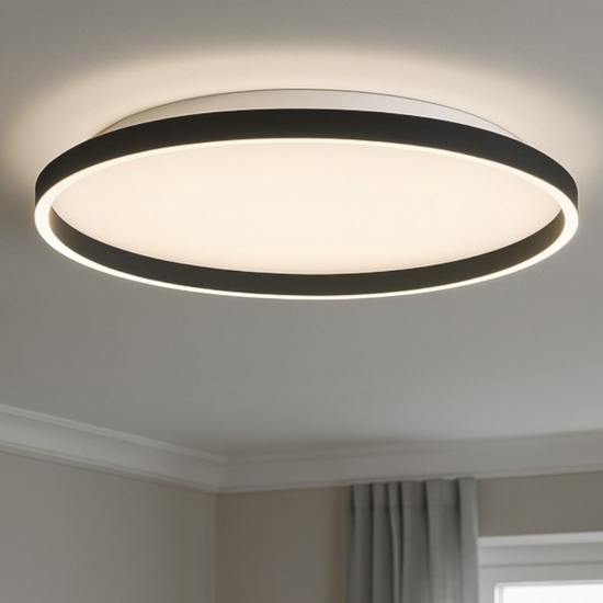Plafoniera aela p-p nera gea luce per cucina moderna 36w 3000k 4000k