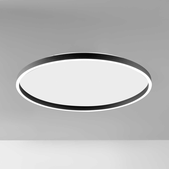 Plafoniera aela p-p nera gea luce per cucina moderna 36w 3000k 4000k