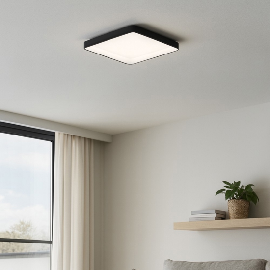 Vivida inner-s plafoniera 80 quadrata nera led 80w 3000k 4000k dimmerabile
