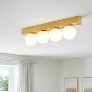 Plafoniera led 3000k ping pong pl4 ottone 4 sfere ideal lux