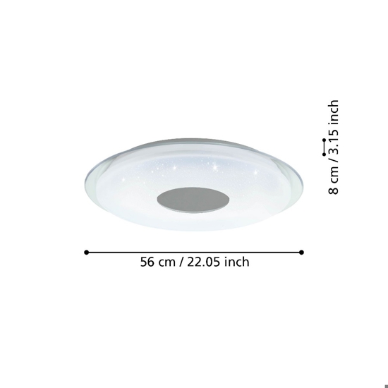 Lanciano z eglo plafoniera moderna 56cm led da 2700k a 6500k tondo