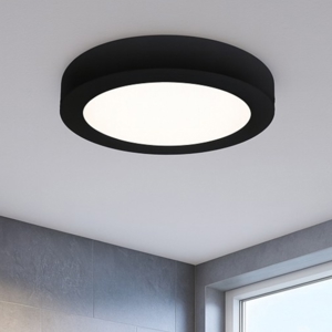 Fueva z plafoniera da bagno rotonda nera led da 2700k a 6500k ip44