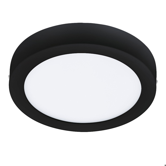 Fueva z plafoniera da bagno rotonda nera led da 2700k a 6500k ip44