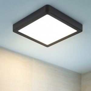 Fueva z eglo plafoniera da bagno nera led 16w 2700k a 6500k ip44