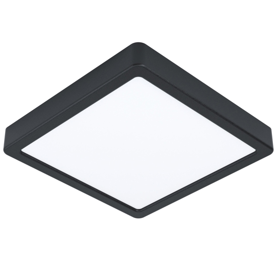 Fueva z eglo plafoniera da bagno nera led 16w 2700k a 6500k ip44