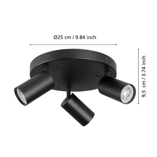Telimbela z eglo plafoniera da cucina con faretti orientabili gu10 led rgb 2700k a 6500k