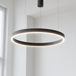 Lampadario moderno gea luce criseide led 3000k ovale nero 90cm