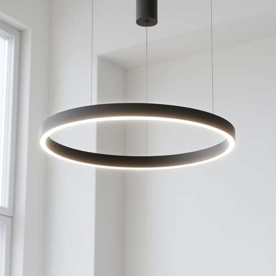 Lampadario moderno gea luce criseide led 3000k ovale nero 90cm