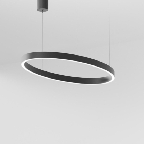 Lampadario moderno gea luce criseide led 3000k ovale nero 90cm