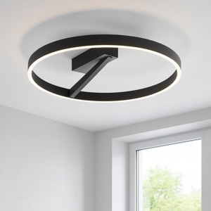 Criseide gea luce plafoniera moderna led 60w 3000k nera tonda