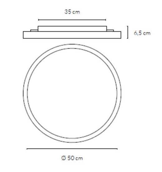 Vivida atena plafoniera moderna rotonda nera 48w 3000k 4000k