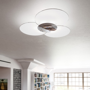 Plafoniera moderna vetri bianchi top light clover