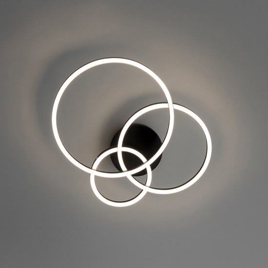 Plafoniera led frame pl cerchio ideal lux 3000k cerchi neri