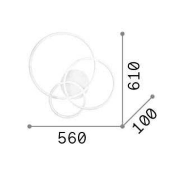 Plafoniera led frame pl cerchio ideal lux 3000k cerchi neri