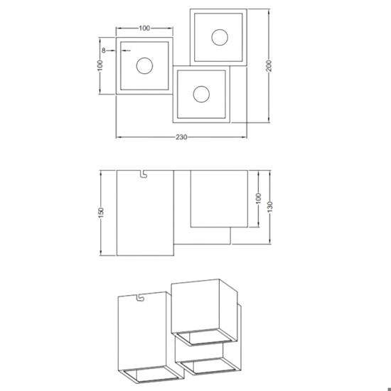Plafoniera da soffitto per cucina moderna bianca 3 luci
