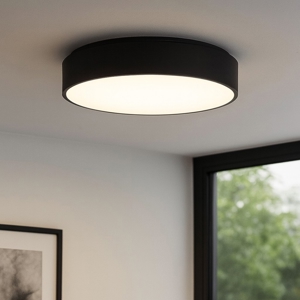 Plafoniera led 42w 3000k nera rotonda