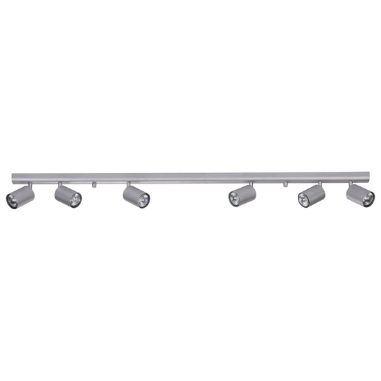 Plafoniera moderna grigio con 6 spot orientabili