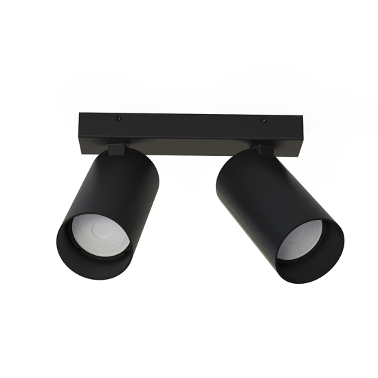 Plafoniera con faretti nera 2 luci spot orientabili