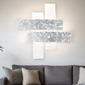Plafoniera moderna gea luce lara bianco argento