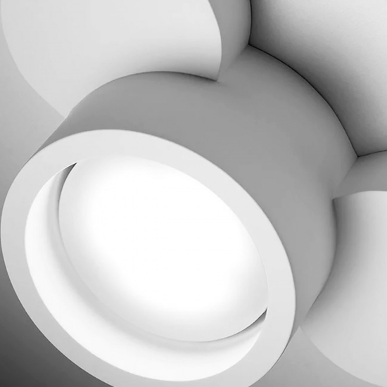 Plafoniera di gesso bianca moderna design chio sforzin