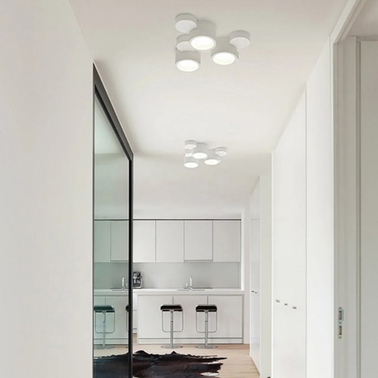 Plafoniera di gesso bianca moderna design chio sforzin