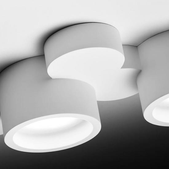 Plafoniera di gesso bianca moderna design chio sforzin