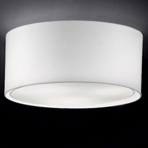 Ideal lux wheel pl3 plafoniera con paralume in tessuto bianco