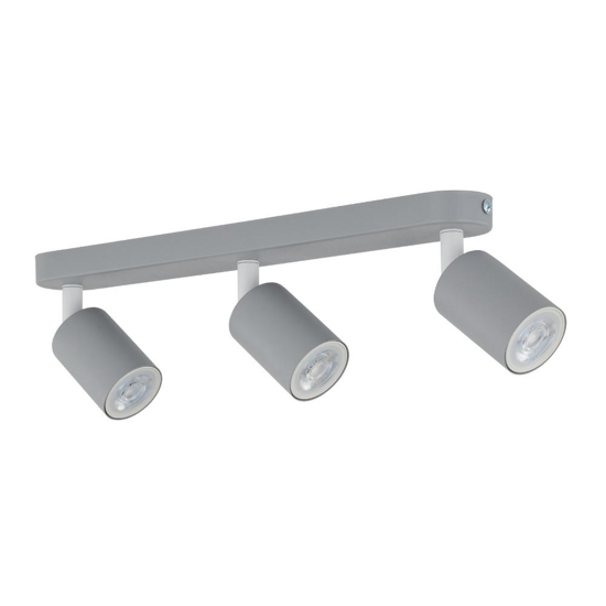 Plafoniera per cucina grigio con 3 faretti 