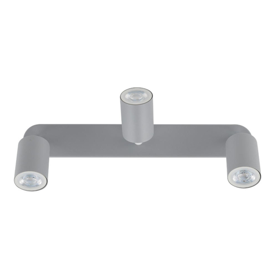 Plafoniera per cucina grigio con 3 faretti 