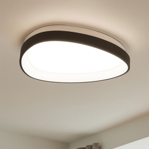 Ideal lux gemini pl d042 plafoniera da soffitto led 23w 3000k nera per ufficio ovale