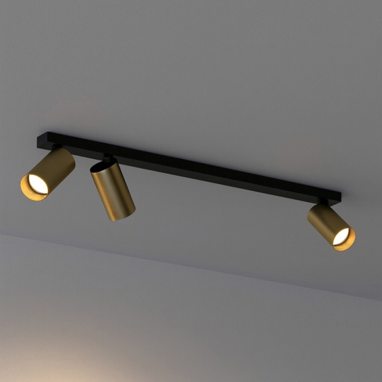 Plafoniera da soffitto per cucina con tra faretti orientabili