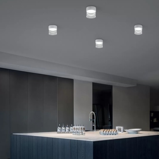Crumb linea light plafoniera led tonda bianca 10w 3000k