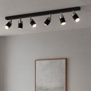 Plafoniera nera cromo con faretti orientabili fp