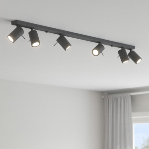 Plafoniera moderna grigia con faretti orientabili led gu10