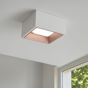 Nasso sforzin plafoniera moderna di gesso quadrata bianco rame
