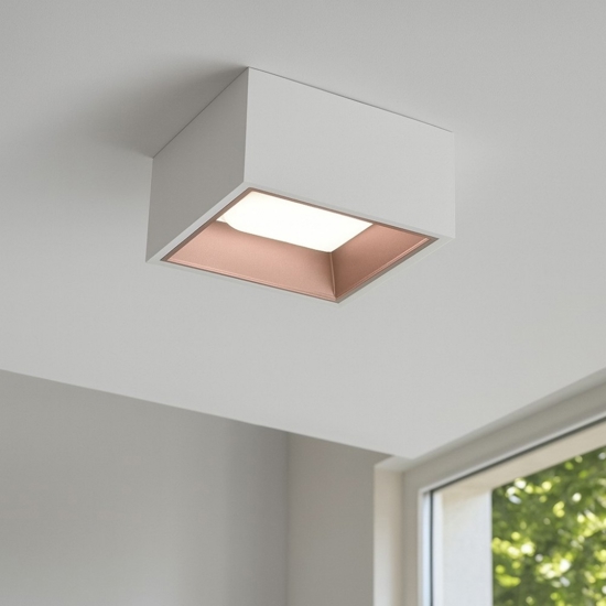 Nasso sforzin plafoniera moderna di gesso quadrata bianco rame