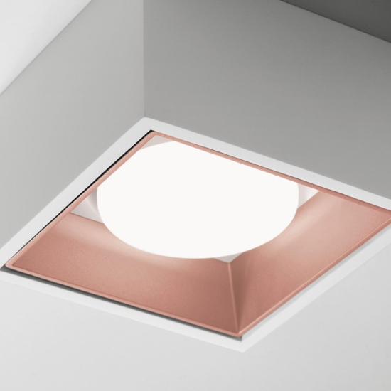 Nasso sforzin plafoniera moderna di gesso quadrata bianco rame