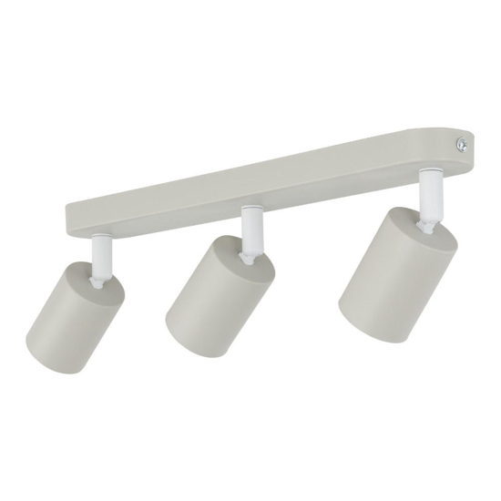 Plafoniera beige con 3 faretti cilindri orientabili cucina moderna