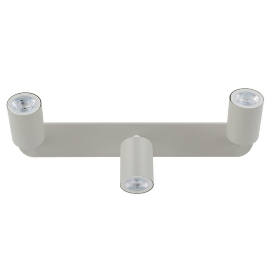 Plafoniera beige con 3 faretti cilindri orientabili cucina moderna